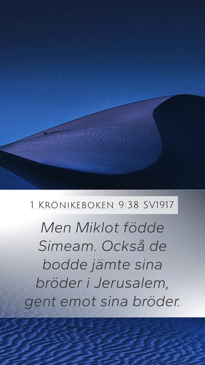 1 Krönikeboken 9:38 SV1917 Bible Verse Image