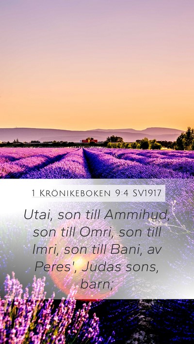 1 Krönikeboken 9:4 SV1917 Bible Verse Image