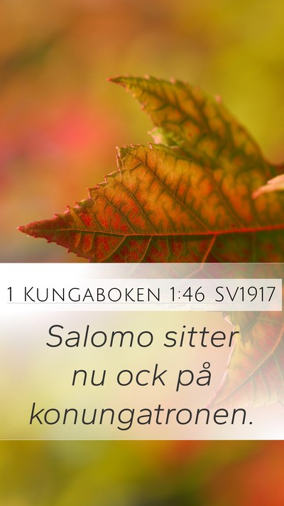 1 Kungaboken 1:46 SV1917 Bible Verse Image