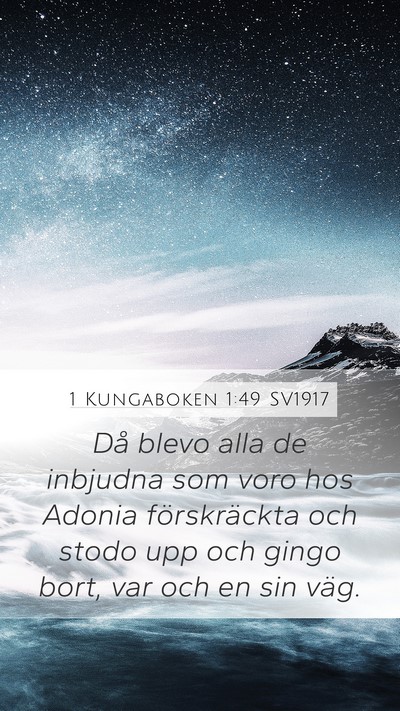 1 Kungaboken 1:49 SV1917 Mobile Phone Wallpaper - Då blevo alla de inbjudna som voro hos Adonia - Mobile Bible Verse Wallpaper