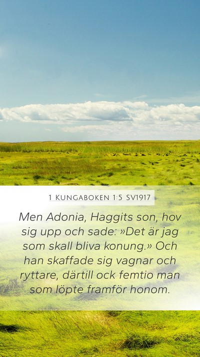 1 Kungaboken 1:5 SV1917 Bible Verse Image