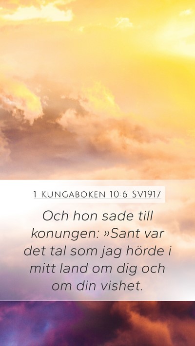 1 Kungaboken 10:6 SV1917 Bible Verse Image
