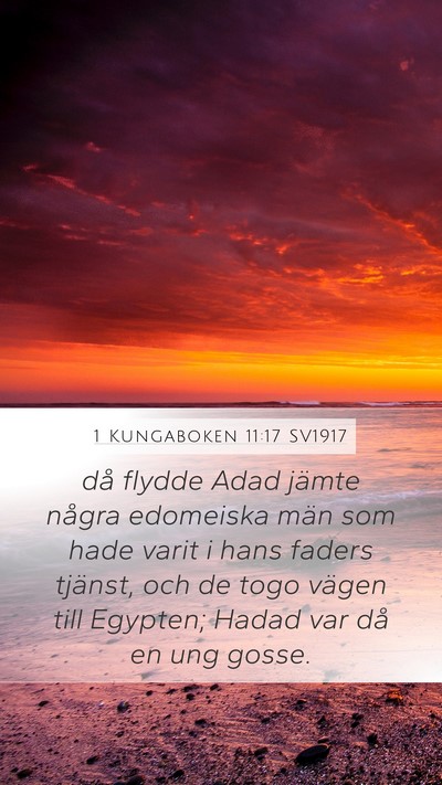 1 Kungaboken 11:17 SV1917 Mobile Phone Wallpaper - då flydde Adad jämte några edomeiska män som - Mobile Bible Verse Wallpaper