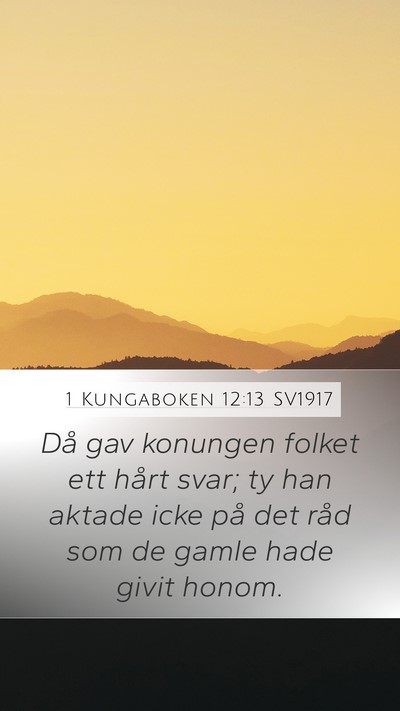 1 Kungaboken 12:13 SV1917 Bible Verse Image