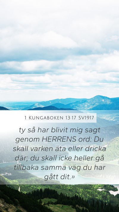 1 Kungaboken 13:17 SV1917 Bible Verse Image