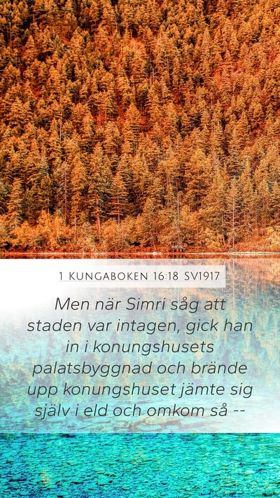 1 Kungaboken 16:18 SV1917 Bible Verse Image
