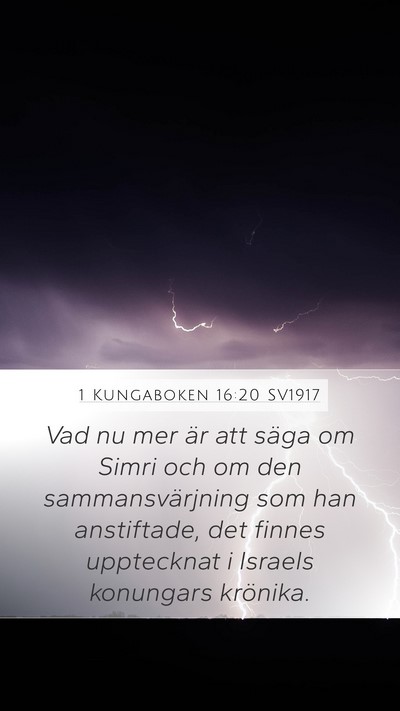 1 Kungaboken 16:20 SV1917 Bible Verse Image