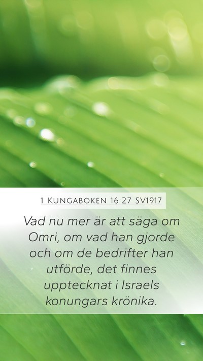 1 Kungaboken 16:27 SV1917 Bible Verse Image