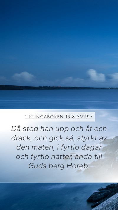 1 Kungaboken 19:8 SV1917 Bible Verse Image