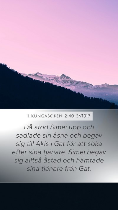 1 Kungaboken 2:40 SV1917 Mobile Phone Wallpaper - Då stod Simei upp och sadlade sin åsna och - Mobile Bible Verse Wallpaper