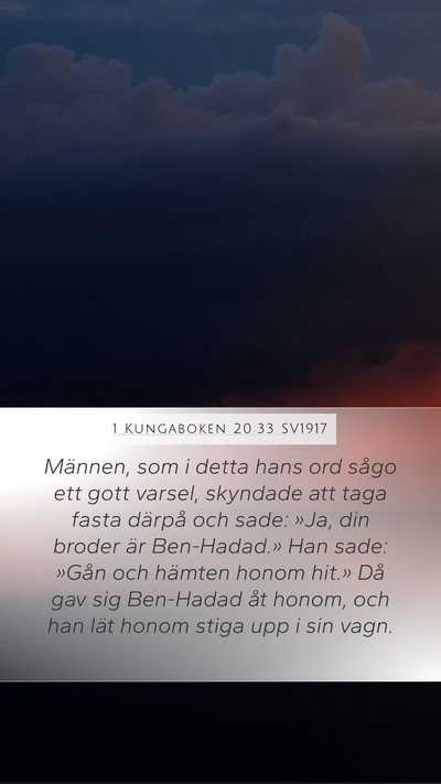 1 Kungaboken 20:33 SV1917 Bible Verse Image
