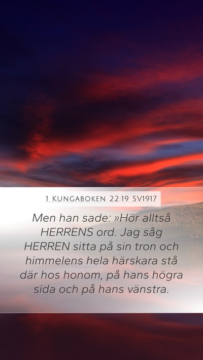 1 Kungaboken 22:19 SV1917 Bible Verse Image