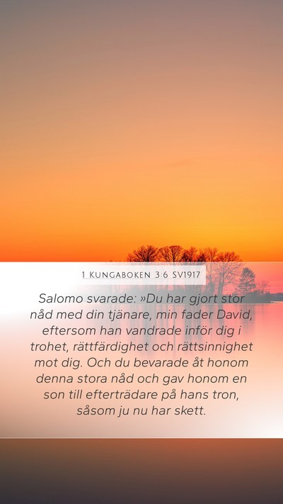 1 Kungaboken 3:6 SV1917 Bible Verse Image