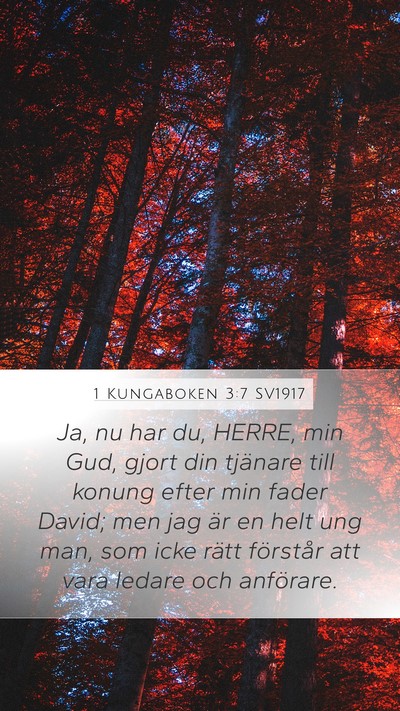 1 Kungaboken 3:7 SV1917 Bible Verse Image