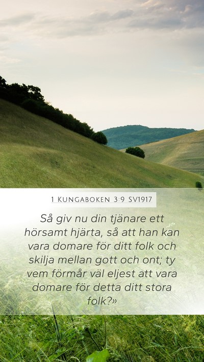 1 Kungaboken 3:9 SV1917 Bible Verse Image