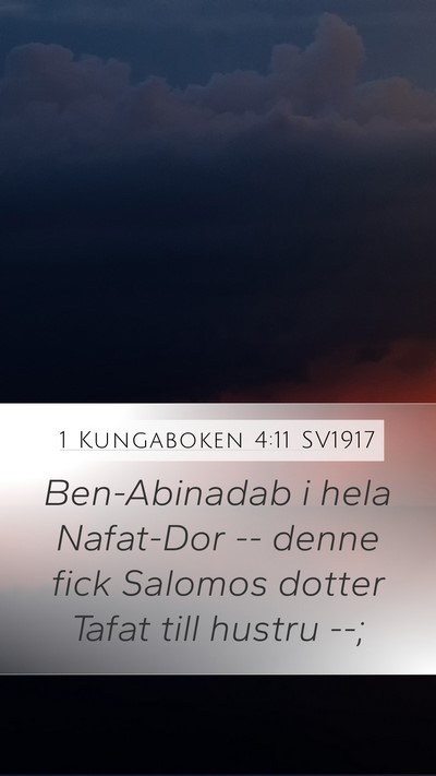 1 Kungaboken 4:11 SV1917 Bible Verse Image