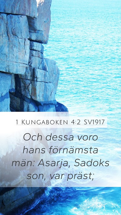 1 Kungaboken 4:2 SV1917 Bible Verse Image
