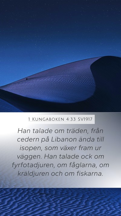 1 Kungaboken 4:33 SV1917 Bible Verse Image