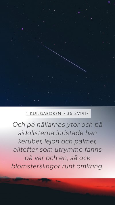 1 Kungaboken 7:36 SV1917 Mobile Phone Wallpaper - Och på hållarnas ytor och på sidolisterna - Mobile Bible Verse Wallpaper