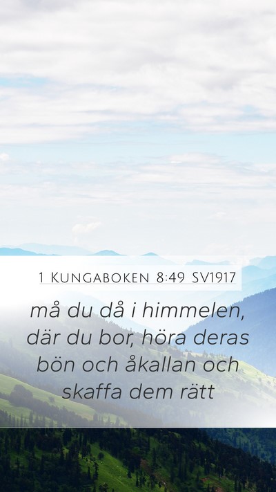 1 Kungaboken 8:49 SV1917 Bible Verse Image