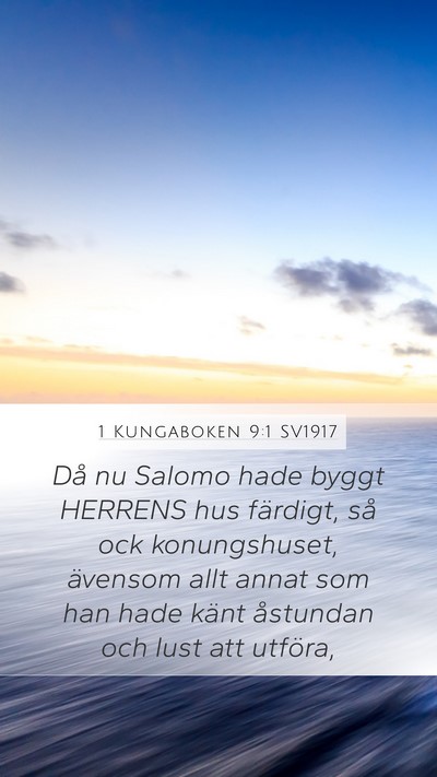1 Kungaboken 9:1 SV1917 Bible Verse Image