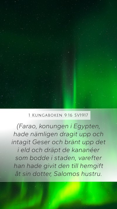1 Kungaboken 9:16 SV1917 Bible Verse Image