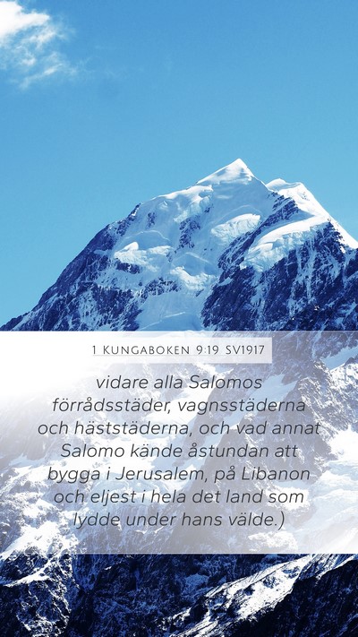 1 Kungaboken 9:19 SV1917 Bible Verse Image