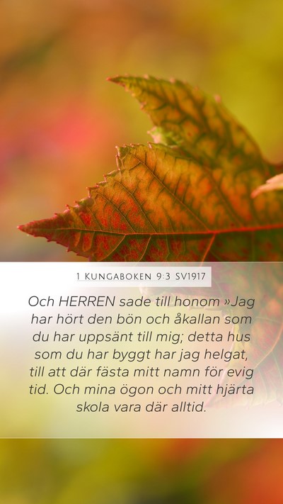 1 Kungaboken 9:3 SV1917 Bible Verse Image