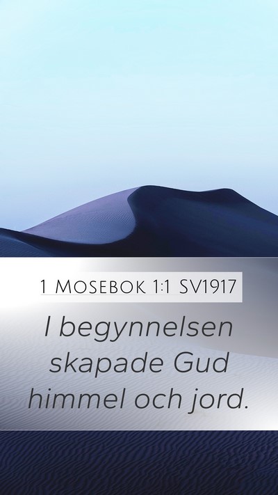 1 Mosebok 1:1 SV1917 Bible Verse Image