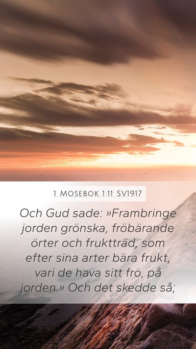1 Mosebok 1:11 SV1917 Bible Verse Image