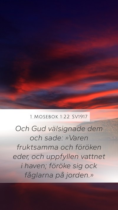1 Mosebok 1:22 SV1917 Bible Verse Image
