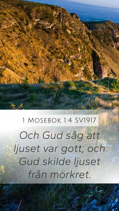 1 Mosebok 1:4 SV1917 Mobile Phone Wallpaper - Och Gud såg att ljuset var gott; och Gud skilde - Mobile Bible Verse Wallpaper