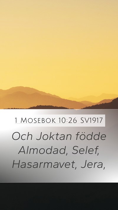 1 Mosebok 10:26 SV1917 Mobile Phone Wallpaper - Och Joktan födde Almodad, Selef, Hasarmavet, - Mobile Bible Verse Wallpaper