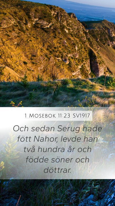 1 Mosebok 11:23 SV1917 Mobile Phone Wallpaper - Och sedan Serug hade fött Nahor, levde han två - Mobile Bible Verse Wallpaper