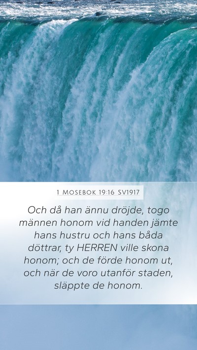 1 Mosebok 19:16 SV1917 Bible Verse Image