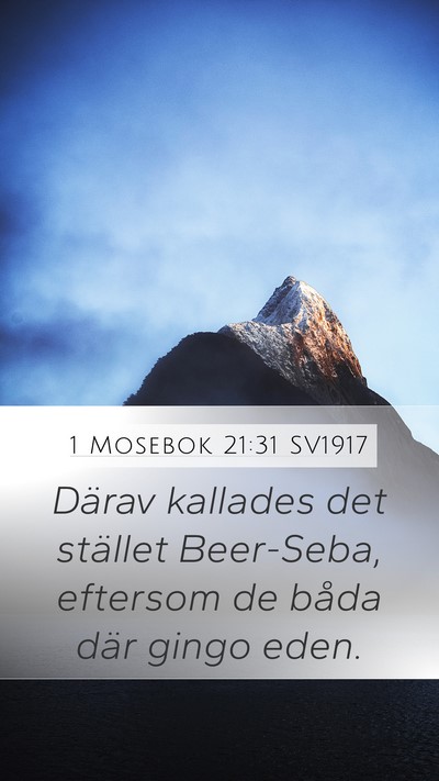 1 Mosebok 21:31 SV1917 Bible Verse Image