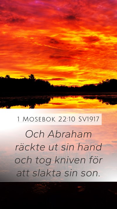 1 Mosebok 22:10 SV1917 Mobile Phone Wallpaper - Och Abraham räckte ut sin hand och tog kniven - Mobile Bible Verse Wallpaper