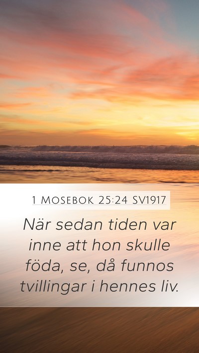 1 Mosebok 25:24 SV1917 Mobile Phone Wallpaper - När sedan tiden var inne att hon skulle föda, - Mobile Bible Verse Wallpaper