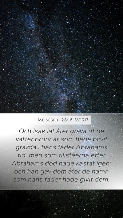 1 Mosebok 26:18 SV1917 Bible Verse Image