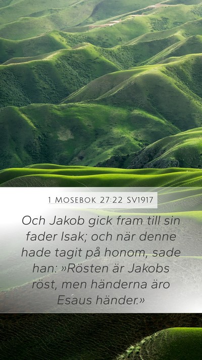 1 Mosebok 27:22 SV1917 Bible Verse Image