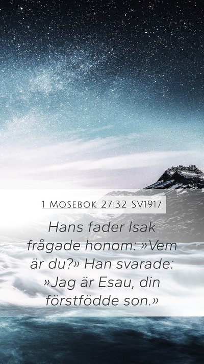 1 Mosebok 27:32 SV1917 Mobile Phone Wallpaper - Hans fader Isak frågade honom: »Vem är du?» - Mobile Bible Verse Wallpaper