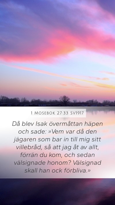 1 Mosebok 27:33 SV1917 Bible Verse Image