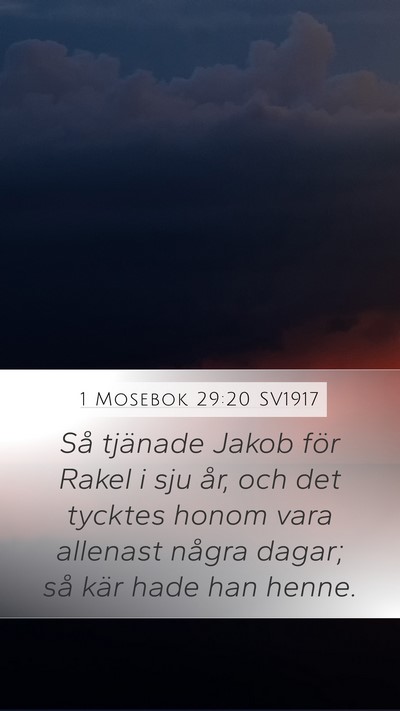 1 Mosebok 29:20 SV1917 Bible Verse Image