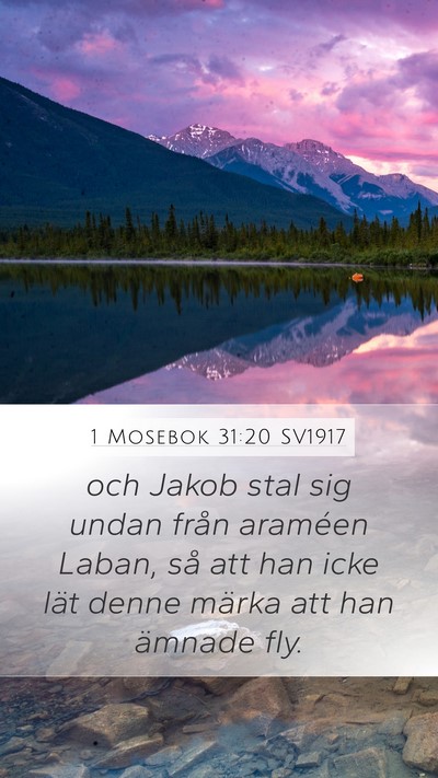 1 Mosebok 31:20 SV1917 Bible Verse Image