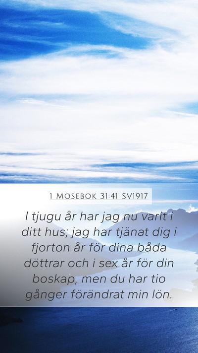 1 Mosebok 31:41 SV1917 Bible Verse Image