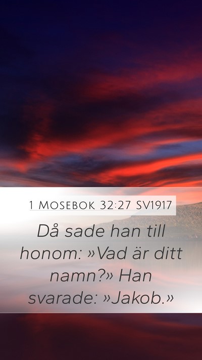 1 Mosebok 32:27 SV1917 Mobile Phone Wallpaper - Då sade han till honom: »Vad är ditt namn?» - Mobile Bible Verse Wallpaper