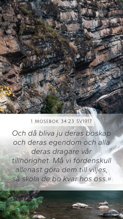 1 Mosebok 34:23 SV1917 Mobile Phone Wallpaper - Och då bliva ju deras boskap och deras egendom - Mobile Bible Verse Wallpaper