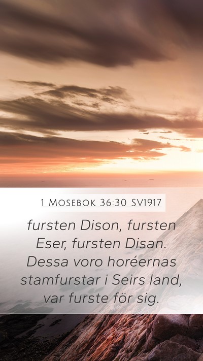 1 Mosebok 36:30 SV1917 Bible Verse Image