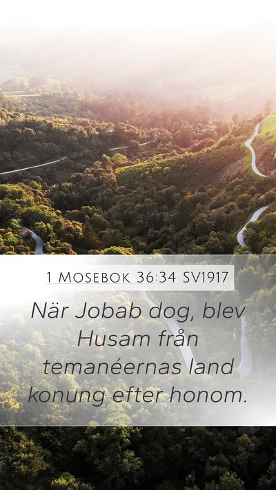 1 Mosebok 36:34 SV1917 Mobile Phone Wallpaper - När Jobab dog, blev Husam från temanéernas - Mobile Bible Verse Wallpaper