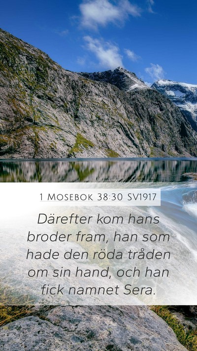 1 Mosebok 38:30 SV1917 Mobile Phone Wallpaper - Därefter kom hans broder fram, han som hade den - Mobile Bible Verse Wallpaper